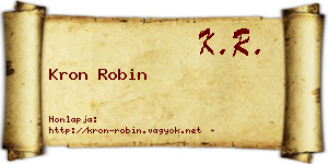 Kron Robin névjegykártya